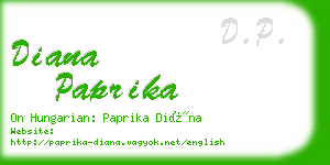 diana paprika business card
